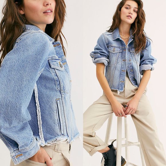 NEW Free People Indira Crop Denim Jacket $128 XS - Picture 4 of 9